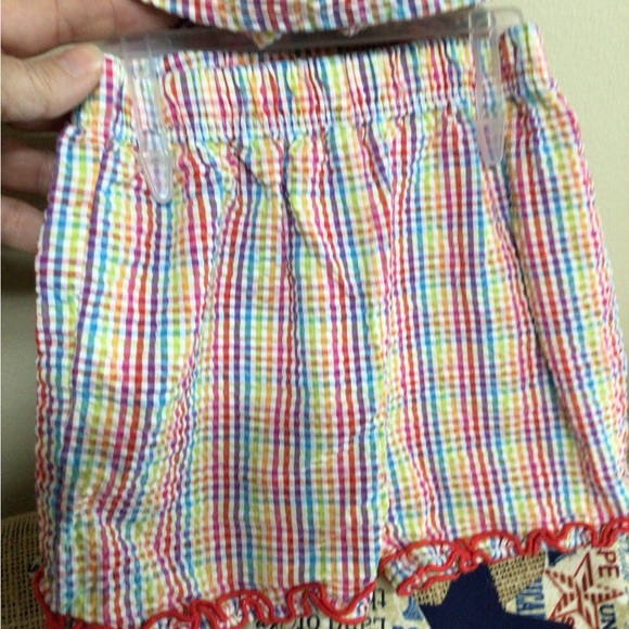 Vintage Oshkosh Baby Seersucker Cotton 2PC  Set Size 3-6 Mos. Embroidered Fruit - Picture 12 of 13